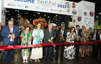 Ribbon-cutting at the Houston Travel Fest