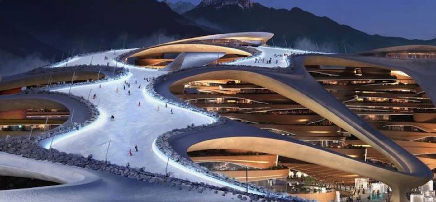 Image: A rendering of the upcoming Collective Trojena (Courtesy Collective Retreats)