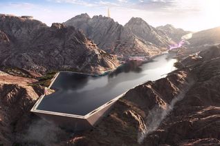 A rendering of Collective Trojena in Saudi Arabia