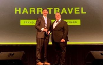 Danny Genung, MCC, Harr Travel (left) with Charles Sylvia, ECC, CLIA’s vice president of trade relations & membership