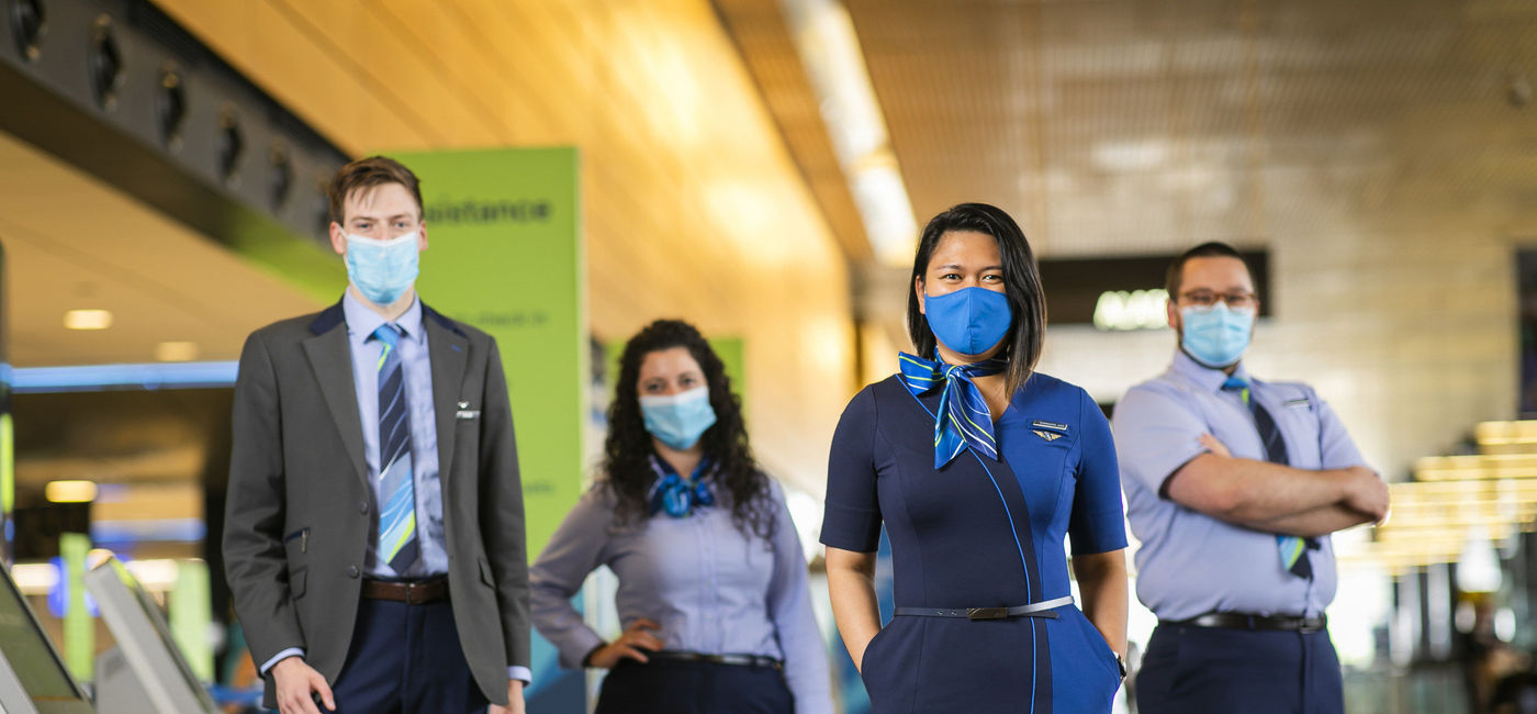 Image: PHOTO: Face masks are required to be worn by all airline staff. (Photo courtesy of Alaska Airlines)