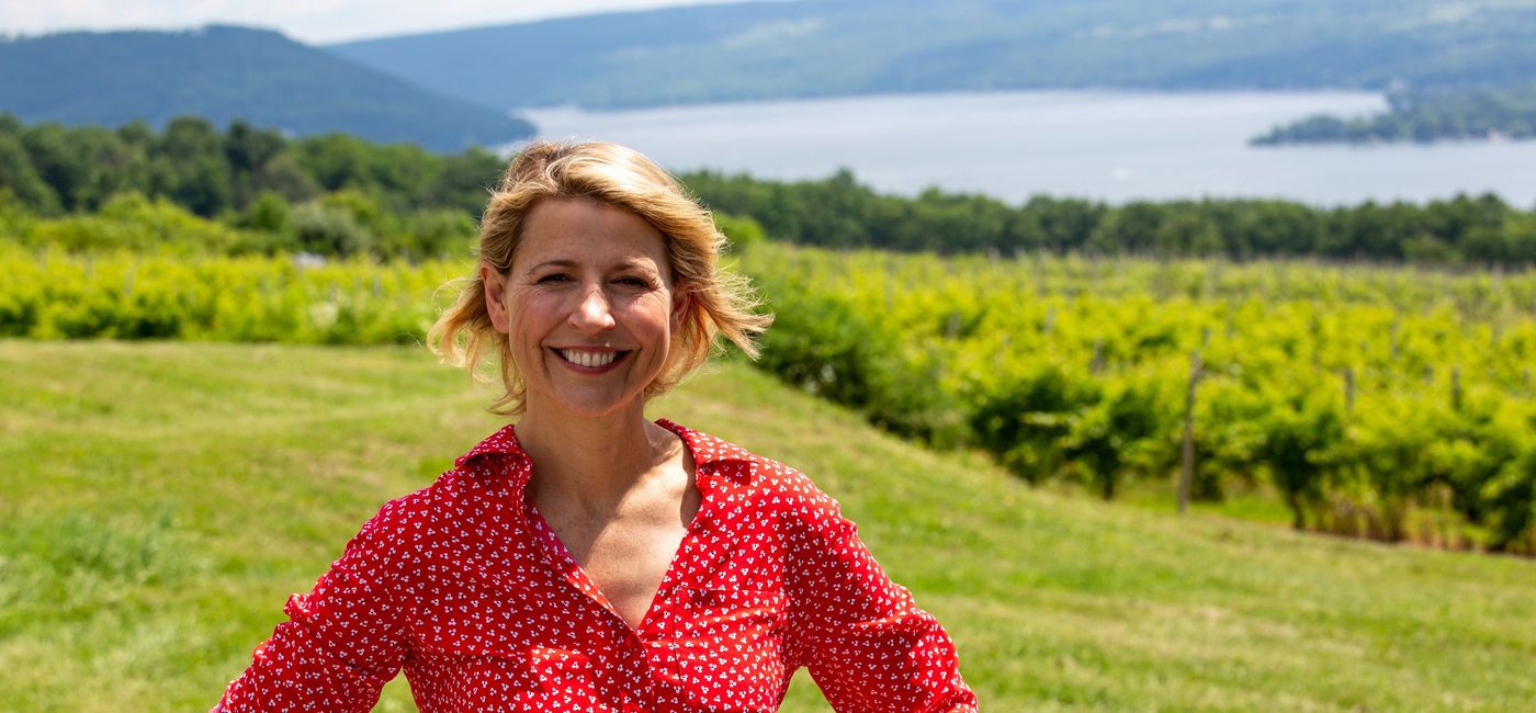 Image: Samantha Brown posing in Finger Lakes (Samantha Brown)