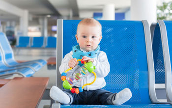 airport, terminal, gate, infant, baby, child, kid