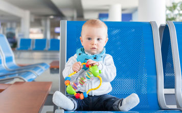 airport, terminal, gate, infant, baby, child, kid