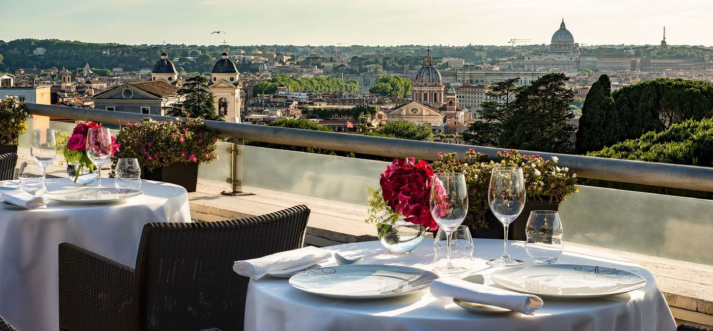 Image: The rooftop view at Sofitel Rome Villa Borghese, which reopens Monday, July 1. (Photo courtesy of Sofitel Rome Villa Borghese)