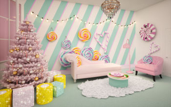 Rendering of the Candy Lounge in Booking.com's London Candy Cane House.