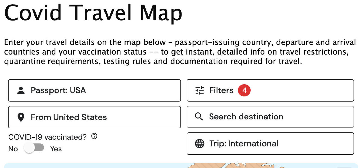 Image: Simply enter your travel details into TravelPulse's COVID Travel Map to get the latest requirements for your destination. (TravelPulse)