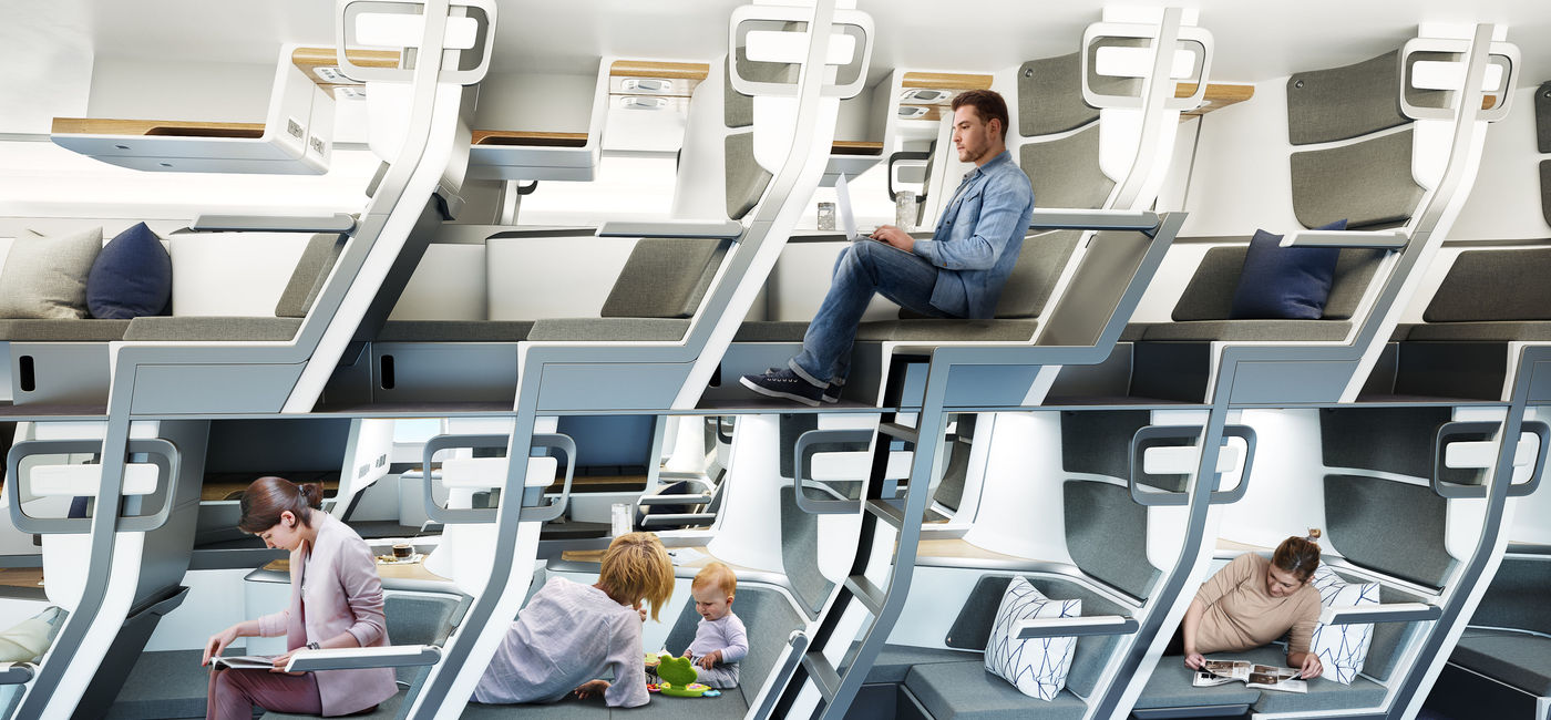 Image: PHOTO: Zephyr Aerospace's new double-decker seat concept. (photo via Zephyr Aerospace)