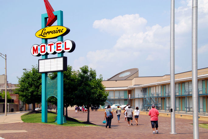 The National Civil Rights Museum at the site of the former Lorraine Motel in Memphis, Tennessee The National Civil Rights Museum at the site of the former Lorraine Motel in Memphis, Tennessee