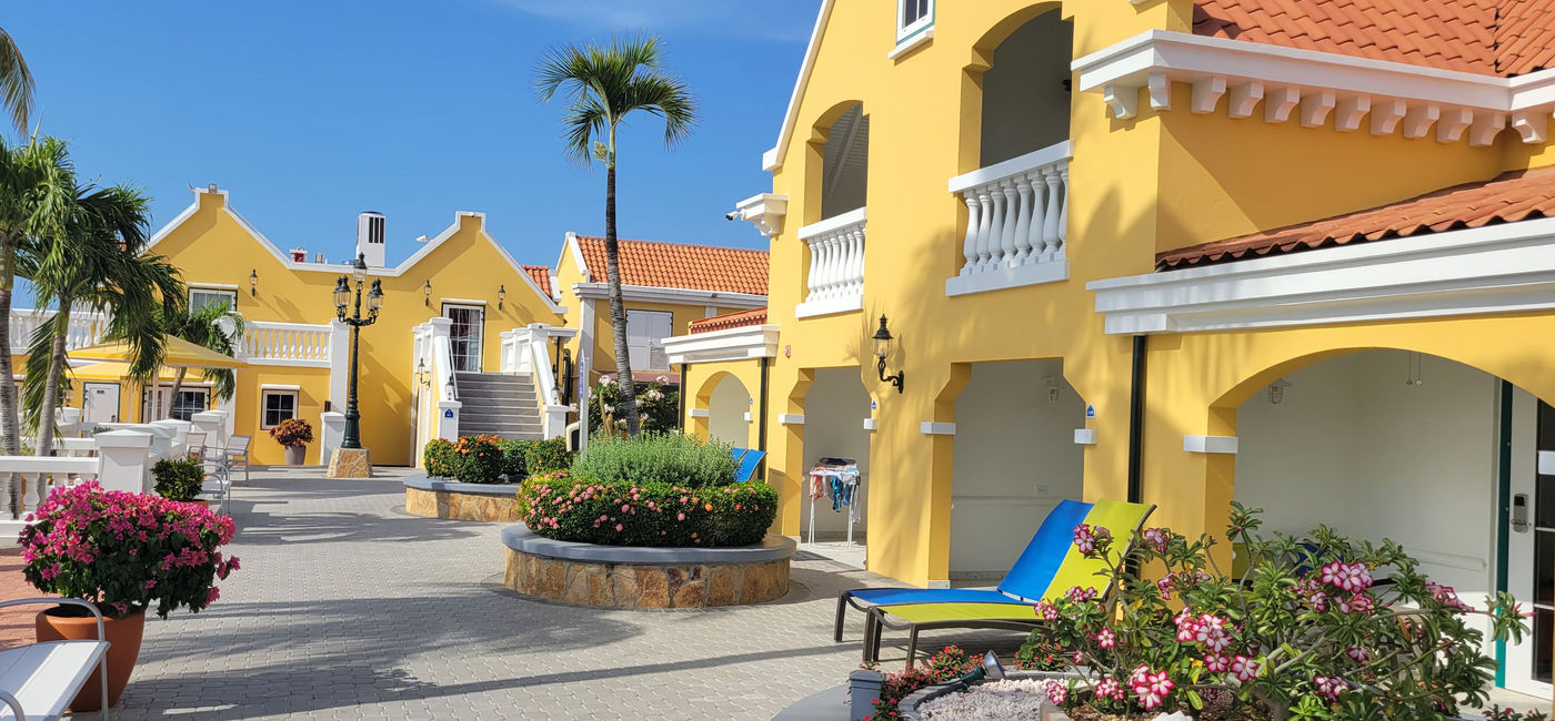 Image: Amsterdam Manor Beach Resort features clean and colorful Dutch colonial architecture. (Photo by Brian Major)