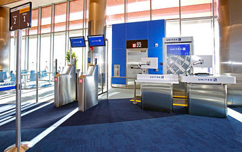United gate at Boston's Logan International Airport.