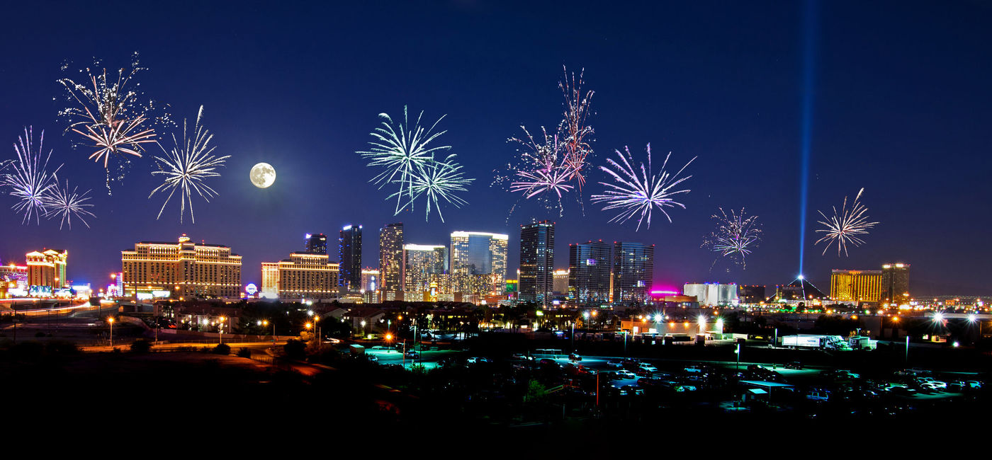 Image: Fireworks over the Las Vegas Strip. (photo via Jenelle Jacks / iStock / Getty Images Plus)