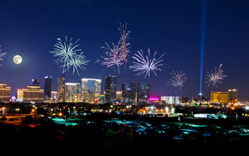 Fireworks over the Las Vegas Strip
