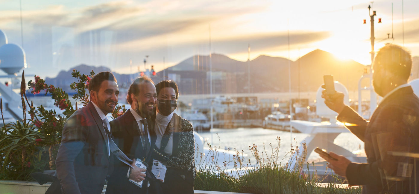 Image: Luxury travel professionals take a photo together at ILTM Cannes. (photo via ILTM) ((photo via ILTM))
