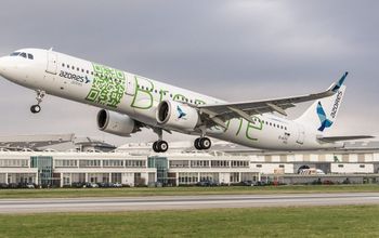An Azores Airlines A321neo on takeoff.