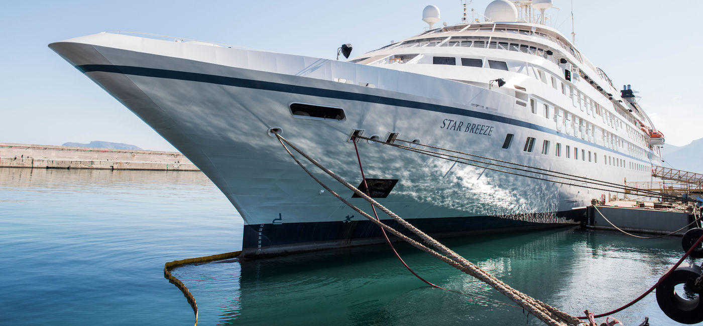 Image: Windstar is offering deals on its six small ships, including the recently lengthened power yachts, such as Star Breeze. (photo via Windstar Cruises)