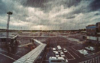 Airport on a stormy day