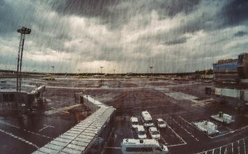 Airport on a stormy day