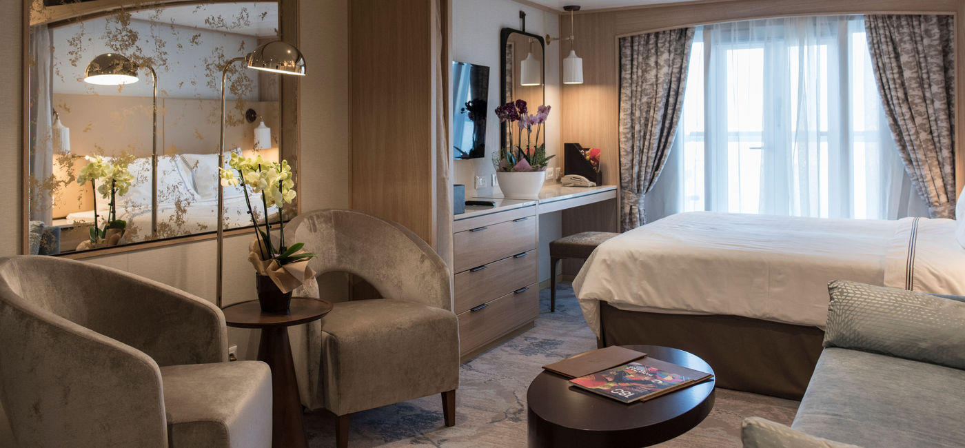 Image: A suite on the renovated Star Breeze. (Photo via Windstar Cruises)