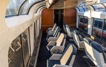 Amtrak train lounge.