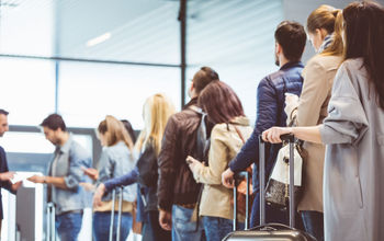 Passengers, queue, airport, boarding, gate, TSA.