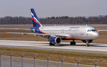 Aeroflot Airbus A320 landing Frankfurt Germany