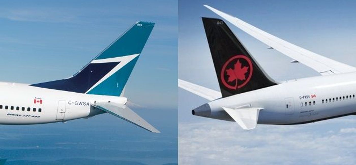 Image: PHOTO: WestJet and Air Canada were the only two travel companies included on online job search website Indeed.com's top 25 employers in Canada. (Images courtesy of WestJet and Air Canada)