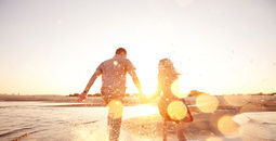 couple, romance, sunset, honeymoon, beach