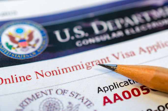 A U.S. visa application. United States, State Department, US, visa, application, processing