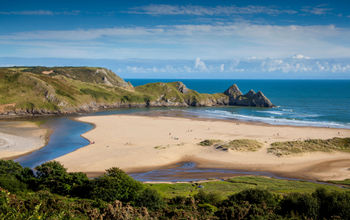 Three Cliffs Bay on the Gower Peninsular, West Glamorgan, Wales, UK