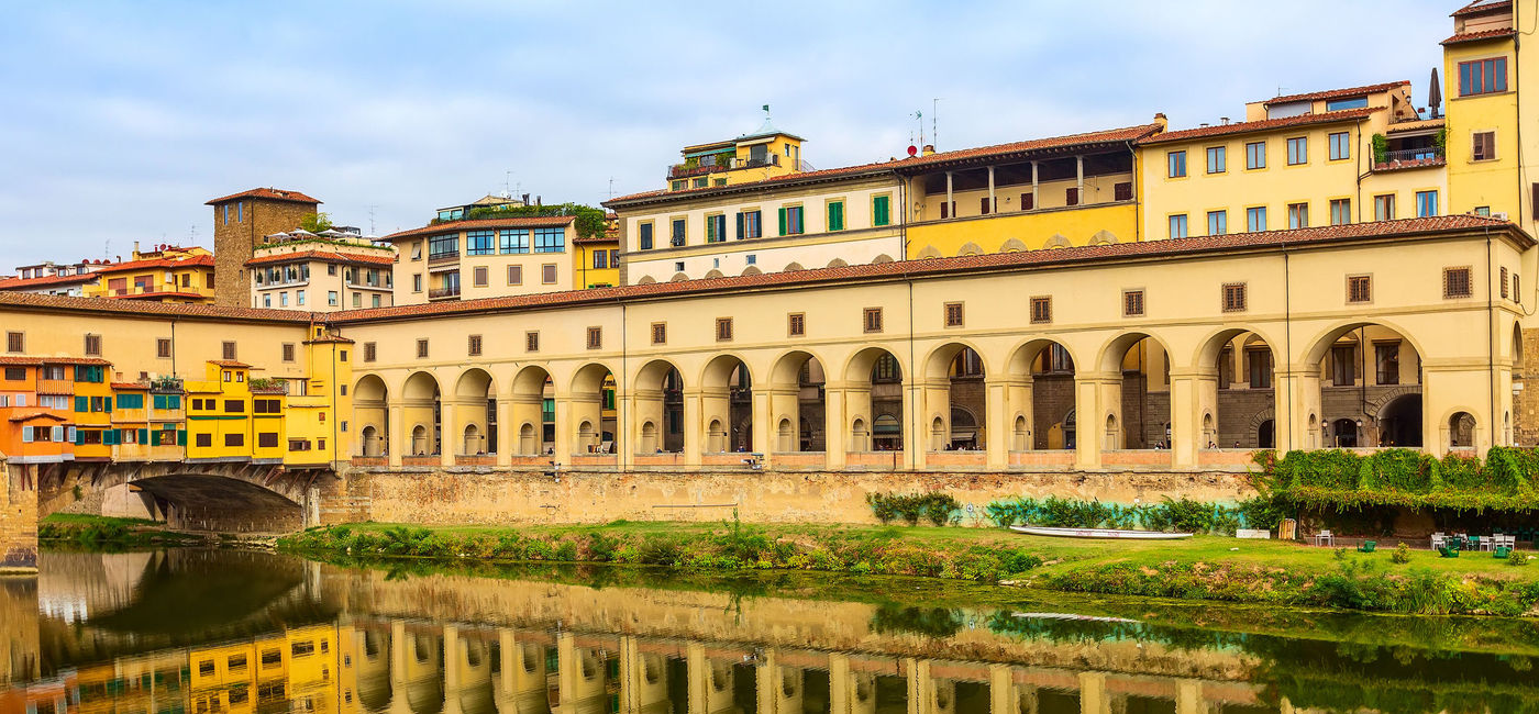 Image: The Vasari Corridor, where it meets the Ponte Vecchio, Florence, Italy. (Photo Credit: iStock/Getty Images Plus/Kisa_Markiza)