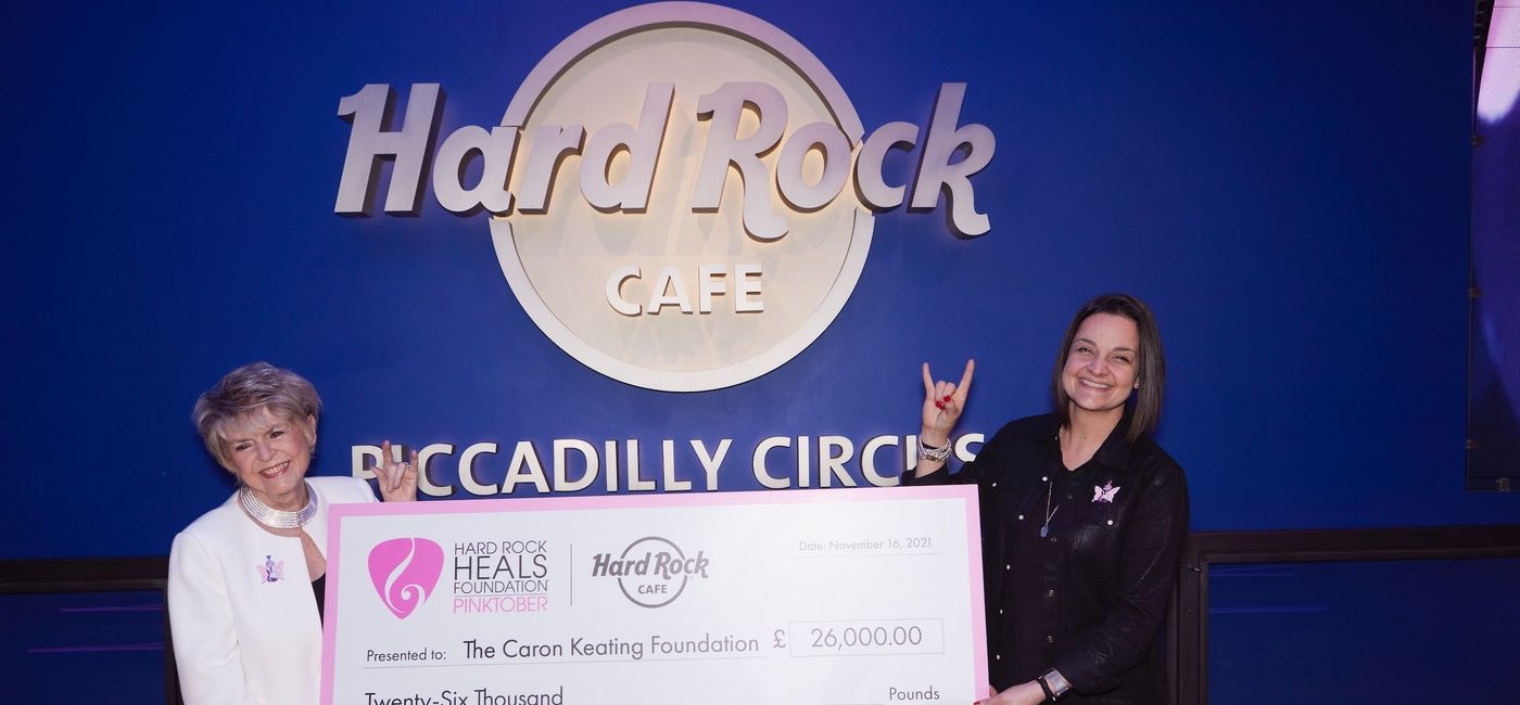 Image: The Caron Keating Foundation, recipients of Hard Rock's Pinktober fundraising campaign's donations. (photo via Hard Rock International) ((photo via Hard Rock International))