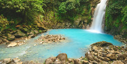 The Rio Celeste waterfall in La Fortuna, Costa Rica