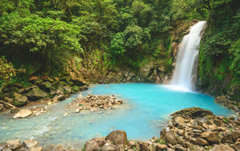 The Rio Celeste waterfall in La Fortuna, Costa Rica