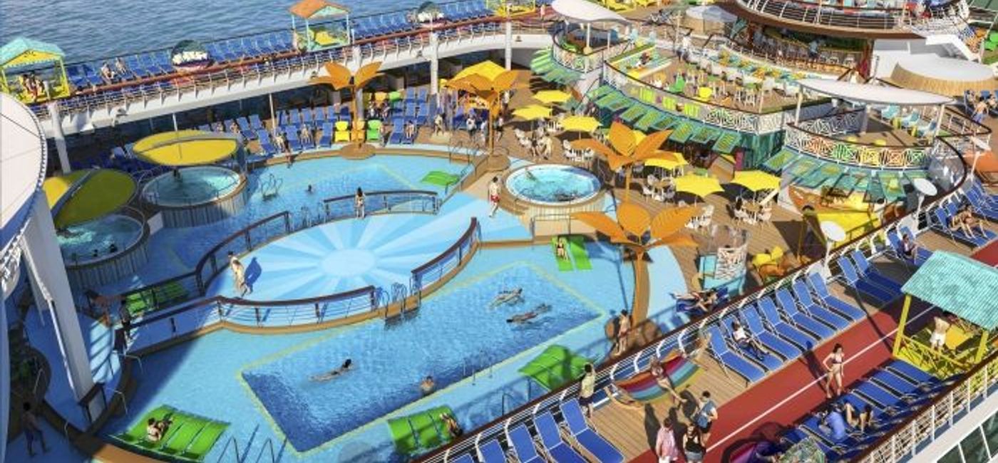 Image: The re-imagined poolscape of the Freedom of the Seas. (photo via Royal Caribbean International)