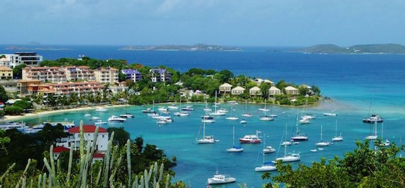 Image: PHOTO: An expansive view of Cruz Bay in St. John, USVI. (photo by Noreen Kompanik)