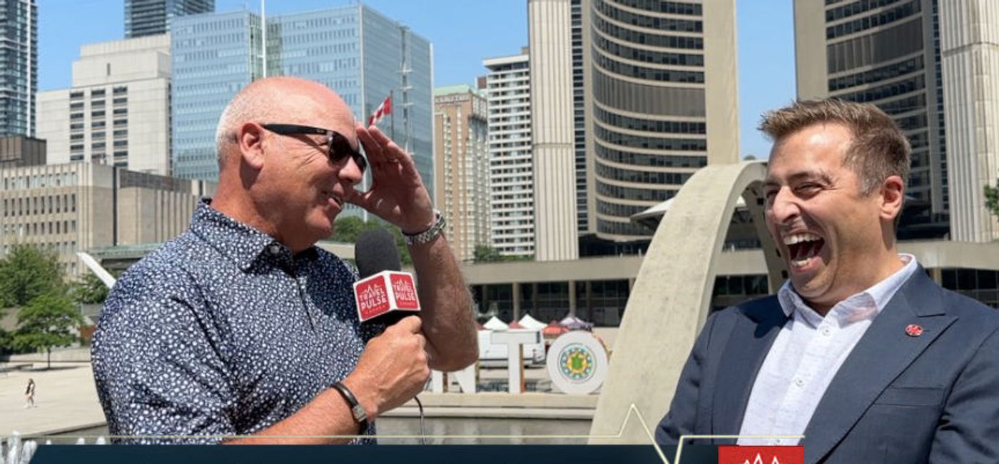 Photo: Kirk Talks Travel with Air Canada’s new Managing Director of Sales, North America, Vincent Gauthier-Dore (TravelPulse Canada)
