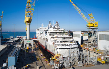 float-out ceremony at Fincantieri Jan. 14, 2021