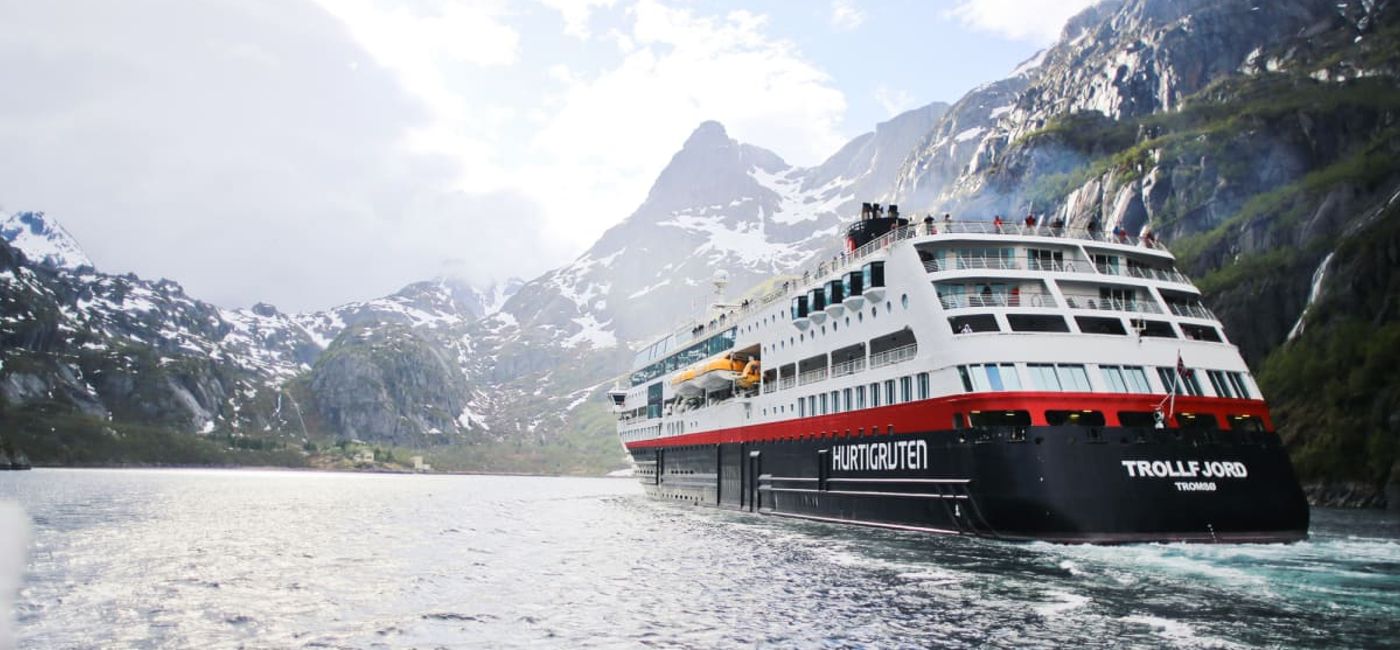 Image: Hurtigruten Norway is launching two new Norwegian coastal routes in 2023, featuring a renovated MS Trollfjord. (Hurtigruten Norway)