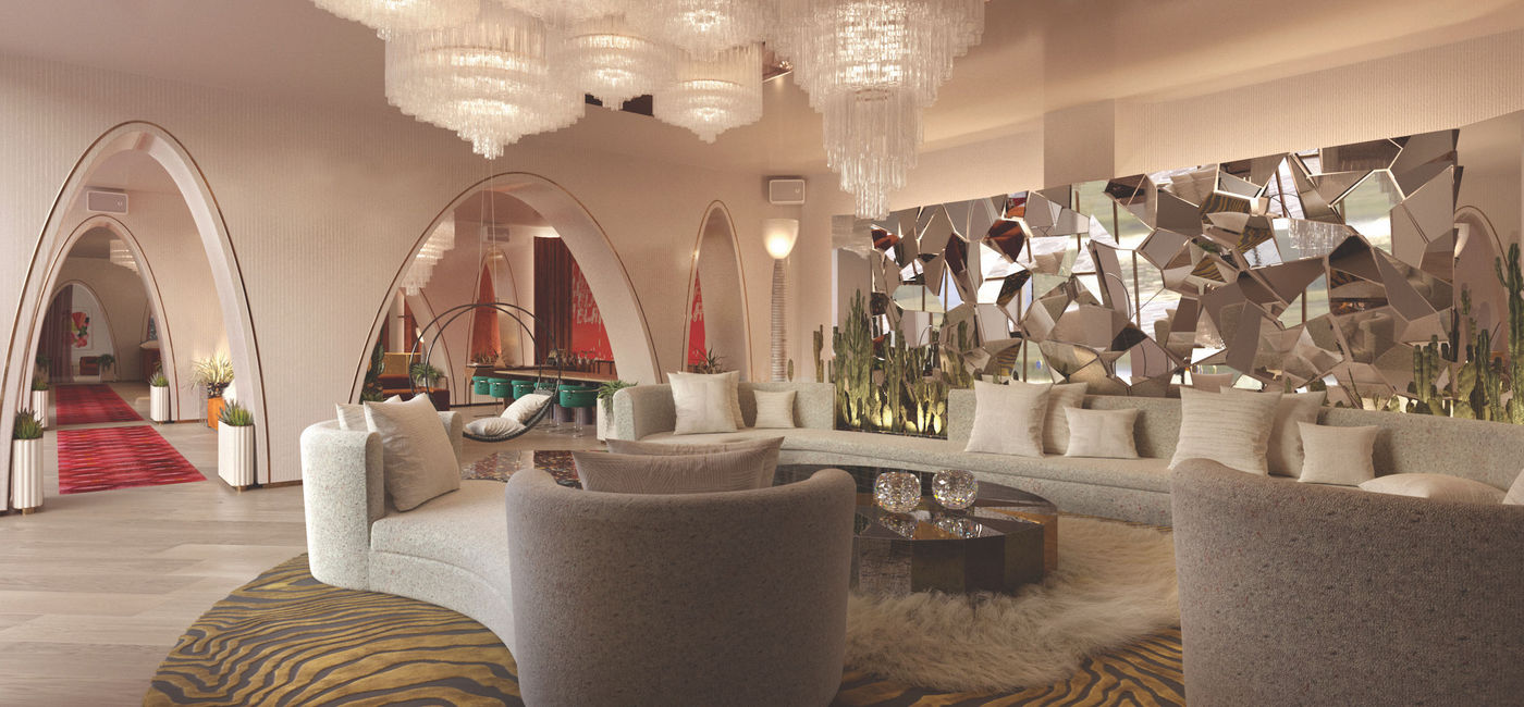 Image: PHOTO: Virgin Hotels Las Vegas' Harmon Lobby Lounge. (Photo courtesy of Rockwell Group)