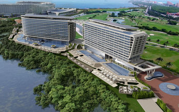 A rendering of the Hyatt Vivid Grand Island will join Dreams Grand Island resort complex.