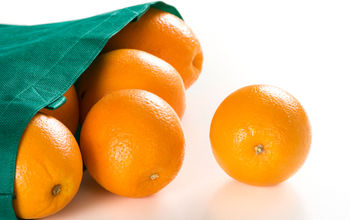 Oranges in a bag.