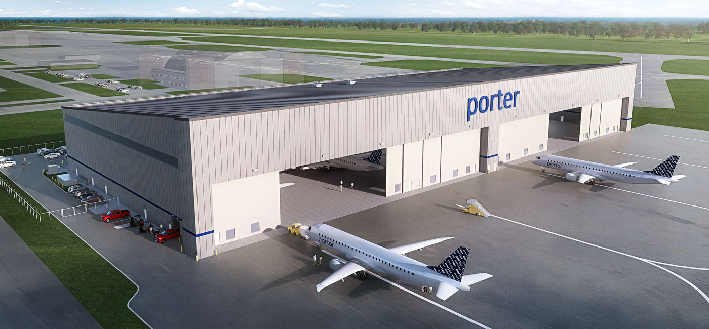 Image: Rendering of Porter's new hangar at YOW. (Porter YOW)