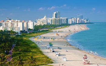 An outlook over Miami Beach, Florida.