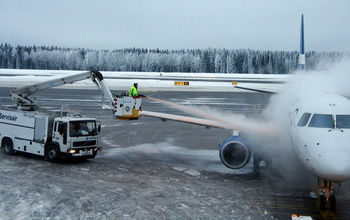 De-icing a commercial airliner