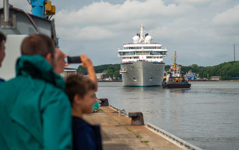 Crystal Endeavor departs German shipyard July 10, 2021.