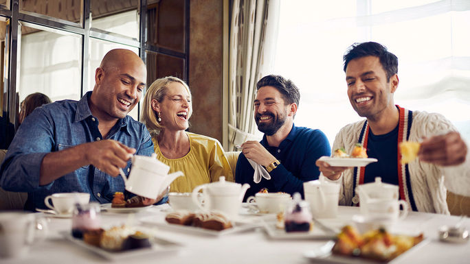 Dining onboard Cunard