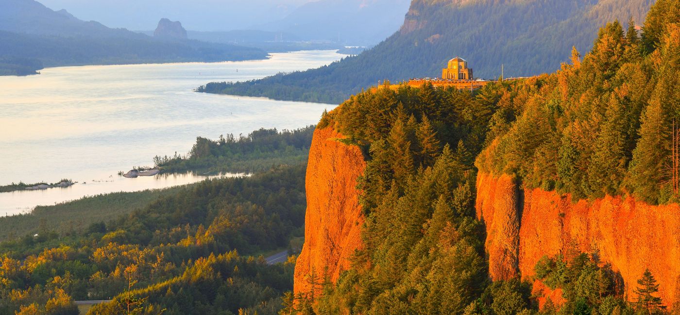 Image: PHOTO: Columbia River Gorge at sunset. (photo via 4nadia/iStock/Getty Images Plus)