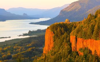 Columbia River Gorge at sunset