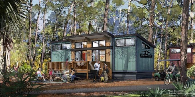 Rendering of new cabin at Disney’s Fort Wilderness Resort & Campground.